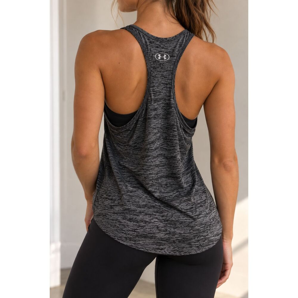Gray Marled Racerback Workout Tank - Picture 2 of 3